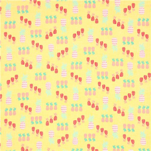 yellow pineapples fruit Timeless Treasures fabric from USA 2