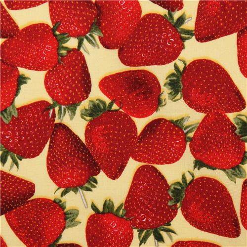yellow strawberry fabric Fresh Picked Quilting Treasures 1
