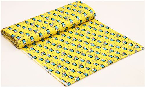 yellow sugar cube cup food Twill  fabric from Japan 5