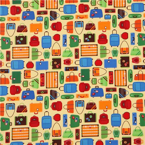 yellow suitcase and travel bag fabric by Robert Kaufman USA 2