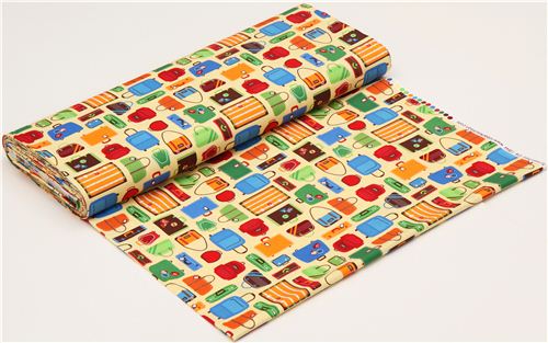 yellow suitcase and travel bag fabric by Robert Kaufman USA 3
