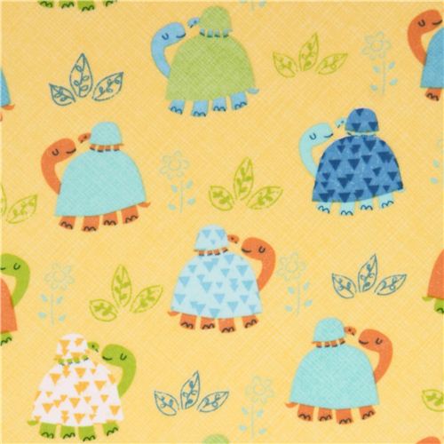 yellow turtle Africa animal flannel fabric Timeless Treasures USA 2