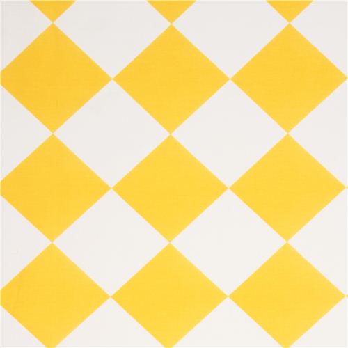 yellow white checkered Michael Miller fabric from the USA 1