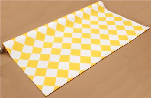 yellow white checkered Michael Miller fabric from the USA 3
