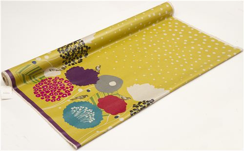 yellow wildflower echino laminate fabric bird flower 3