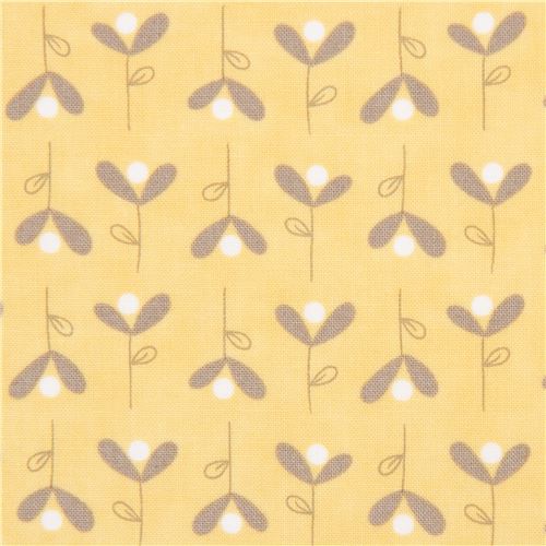 yellow with cute small flower fabric Moda Fabrics Fabric by Japanese Indie modes4u