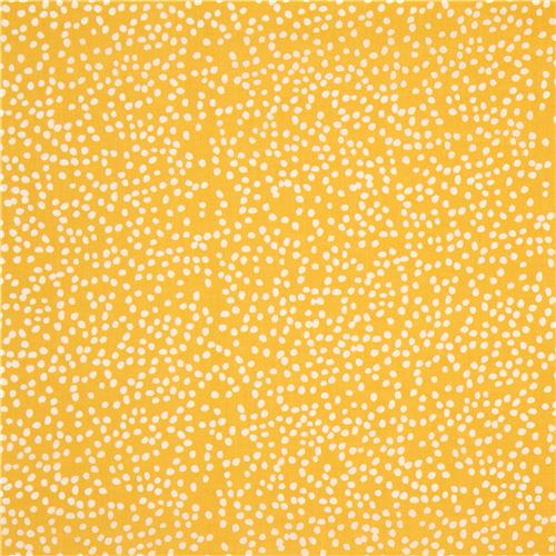 yellow with light cream mini dot organic fabric by birch from the USA